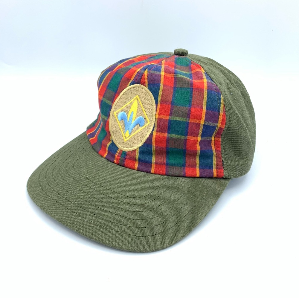 Vintage Boy Scouts of America BSA Plaid Snap Back Hat USA Cotton Twill Cap
